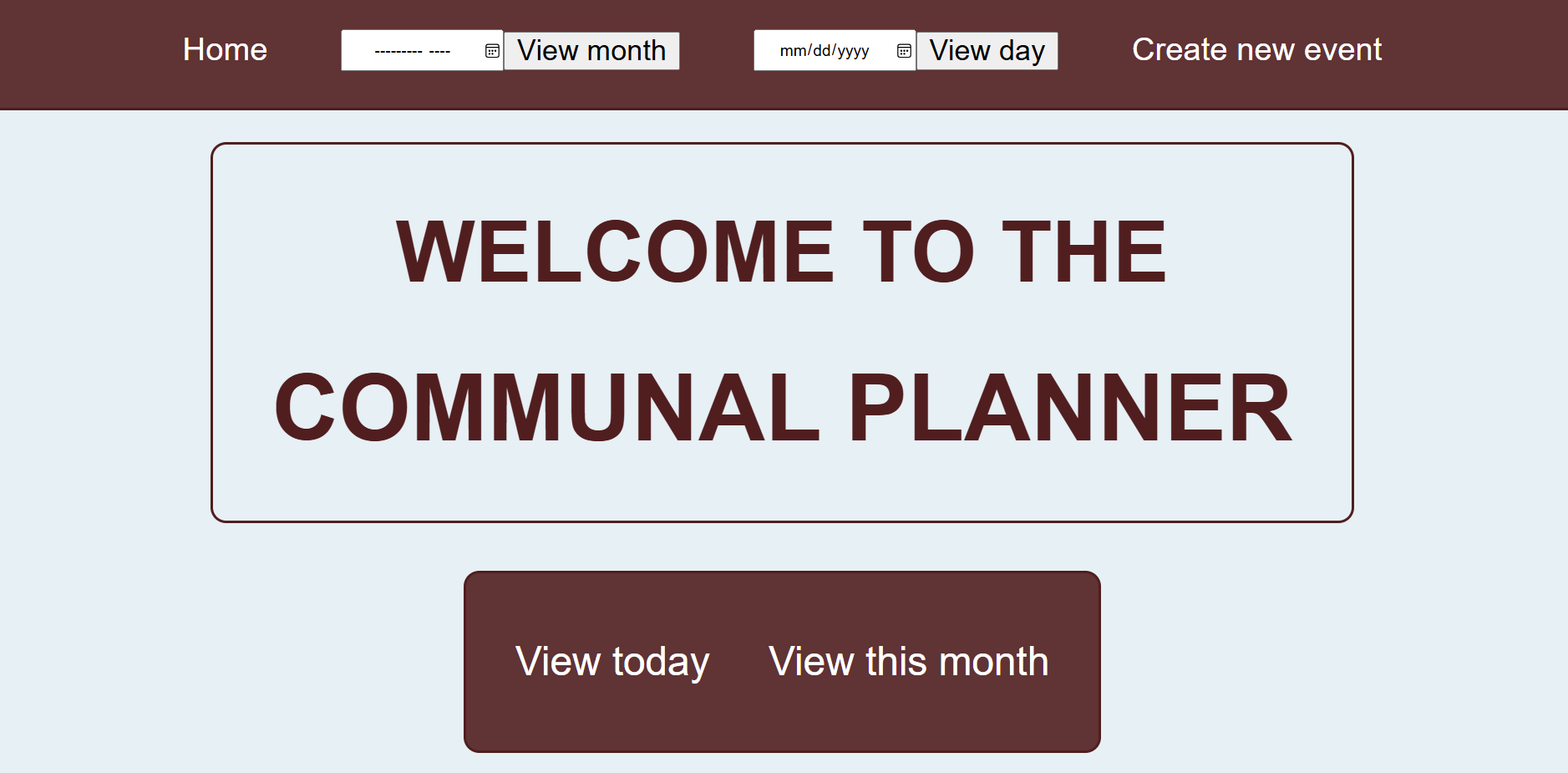 The home page of the commisioned website